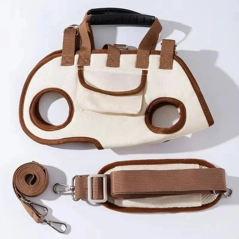 Small Dog Carrier Sling Backpack with Leash Attachment Breathable Pet Lift Harness for Cats & Puppies Hands-Free Outdoor Travel